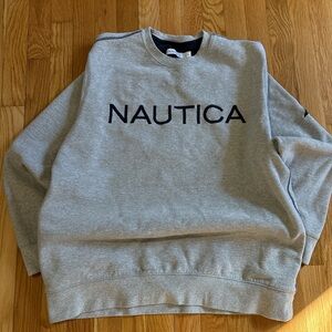 Nautica Gray Crewneck Sweater with Logo